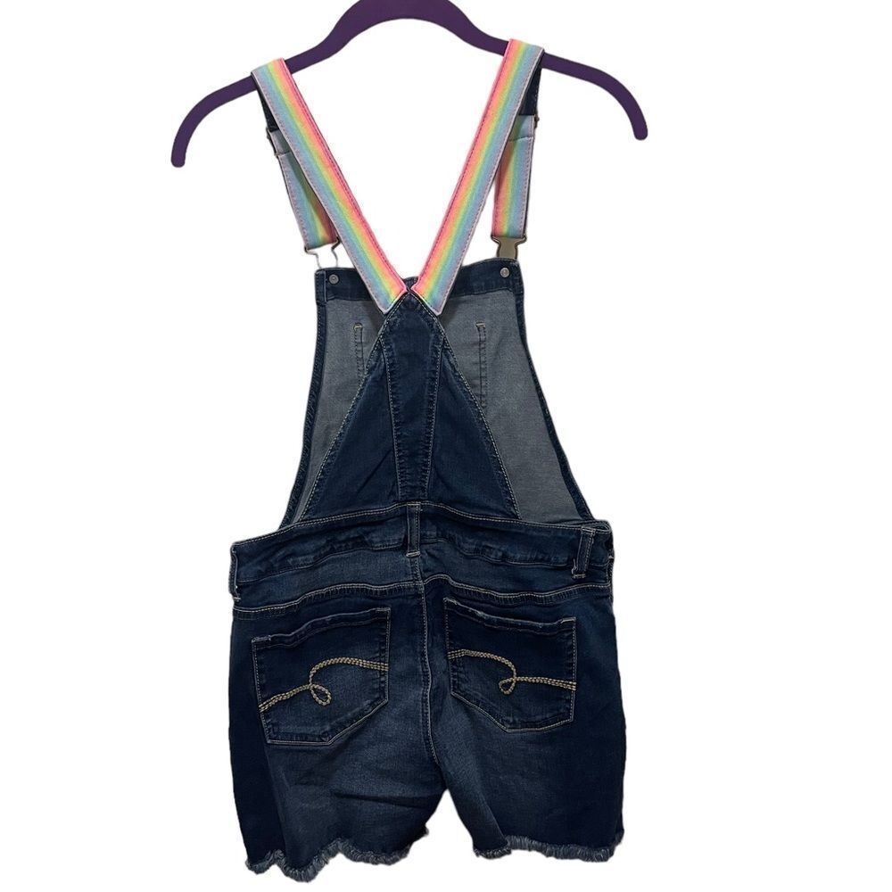Justice Denim Shortalls with Rainbow Straps - Picture 9 of 10